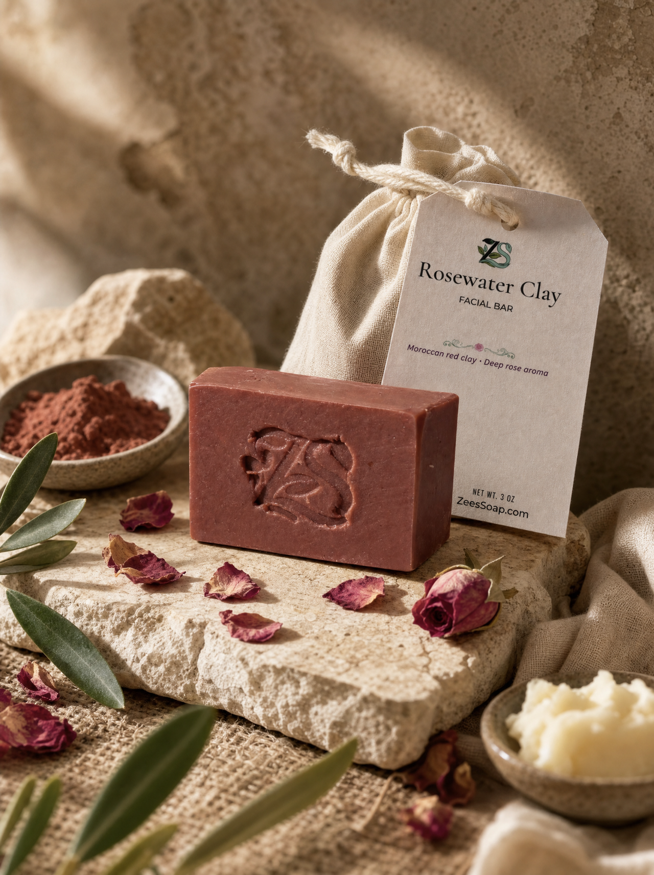 Rosewater Clay Facial Bar