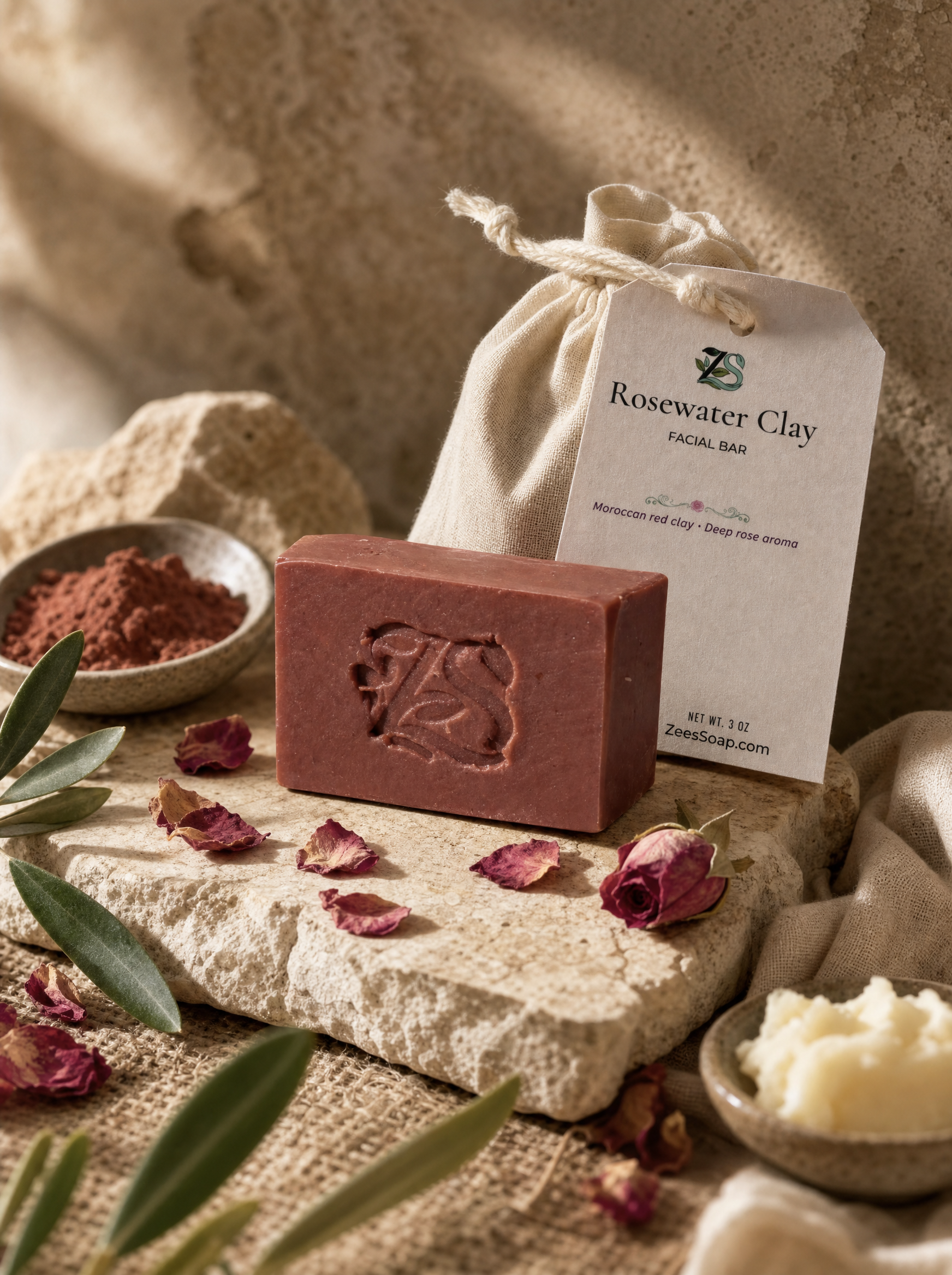 Rosewater Clay Facial Bar